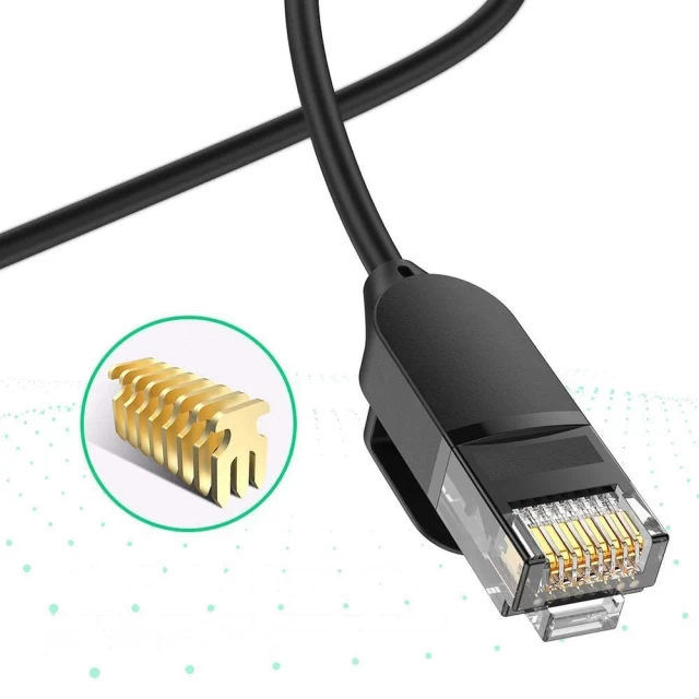 Патчкорд Ugreen Ethernet RJ45 Cat 6A UTP 1000Mbps 1m Black (UGR467BLK)