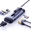 USB-хаб Ugreen 9-in-1 USB Type-C to HDMI/3x USB 3.2 Gen 1/SD/micro SD/VGA/RJ45/USB Type-C 100W 20V 5A Gray (UGR445)