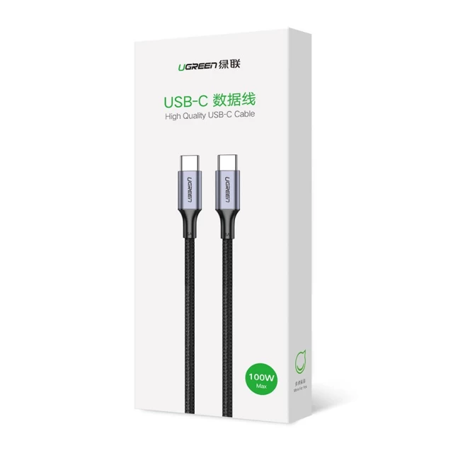 Кабель Ugreen Quick Charge USB Type-C to USB Type-C 100W 5A 2m Gray (UGR1148GRY)