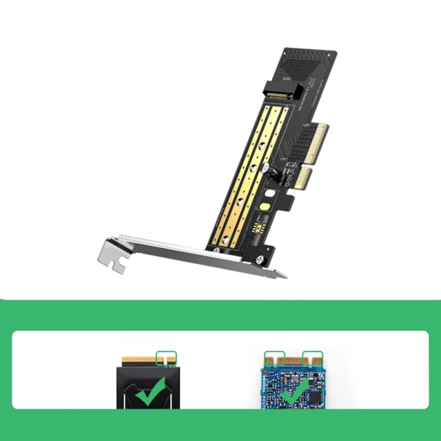 Адаптер карты расширения Ugreen PCIe 3.0x4 M.2 NVMe Black (70503-ugreen)