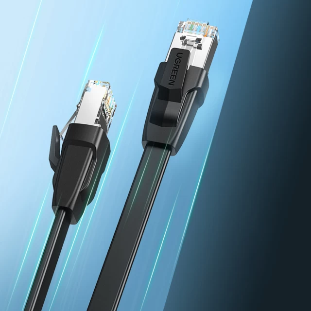 Кабель Ugreen LAN Cable Ethernet Cat.8U/FTP Flat 2m Black (UGR1012BLK)