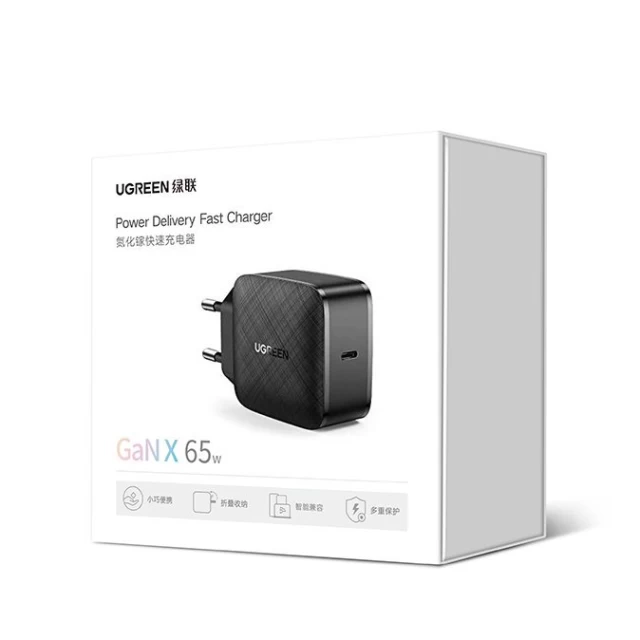 Сетевое зарядное устройство Ugreen FC/QC 65W USB-C Black (CD217 70817)