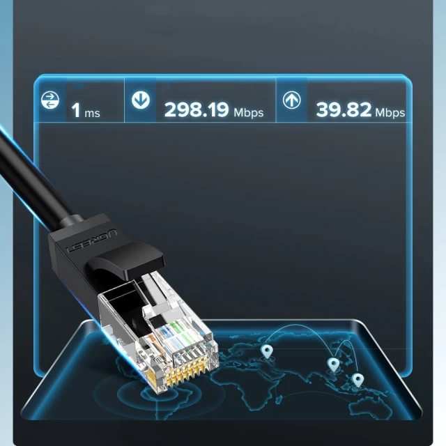 Патчкорд Ugreen Ethernet RJ45 Cat 6 UTP 1000Mbps 1m Blue (6957303882014)