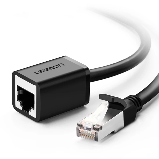 Кабель-удлинитель Ugreen Ethernet RJ45 (Male) to RJ45 (Female) 1000Mbps 0.5m Black (6957303882786)