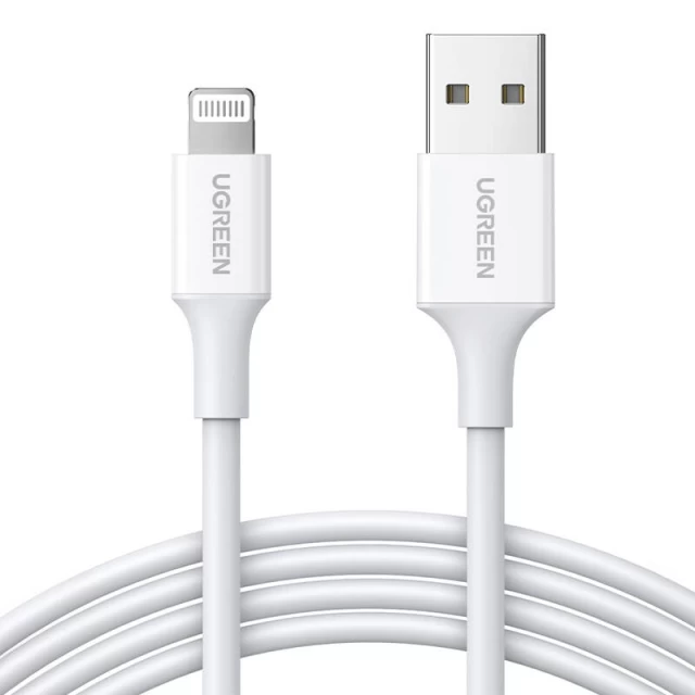 Кабель Ugreen US155 USB-A to Lightning 2.4A 0.5m White (80313)