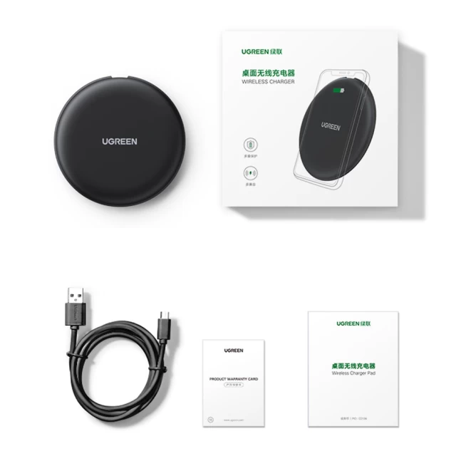 Беспроводное зарядное устройство Ugreen Charger Wireless 15W Black (6957303885374)