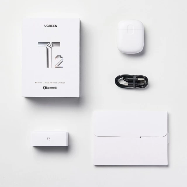 Бездротові навушники Ugreen HiTune T2 ENC In-Ear Waterproof Wireless Earphones Bluetooth 5.0 White (UGR1240WHT)