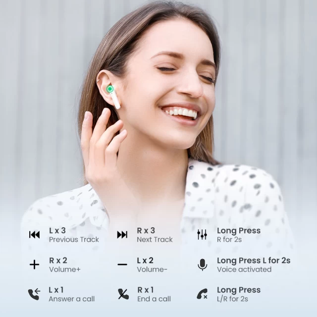 Бездротові навушники Ugreen HiTune T2 ENC In-Ear Waterproof Wireless Earphones Bluetooth 5.0 Black (UGR1247BLK)