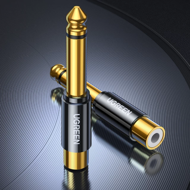 Штекер Ugreen 6.35mm Jack Adapter to RCA Gold (6957303887316)