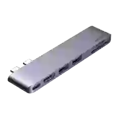 USB-хаб Ugreen CM380 6-in-1 USB-C to 2xUSB-A/USB-C/HDMI/SD/TF Grey (80856-Ugreen)