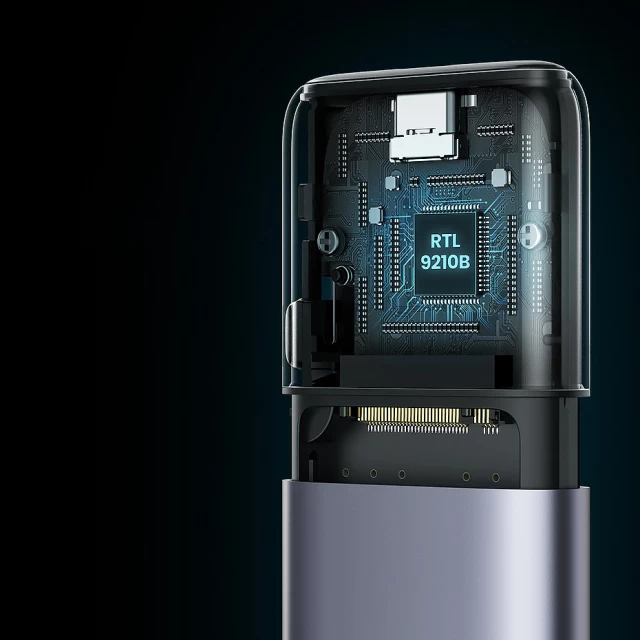 Корпус для жесткого диска Ugreen NVMe/SATA USB 3.2 Gen 2 (10GBPS) with USB-A to USB-C Cable 0.5m/USB-C to USB-C Cable 0.5m Gray (UGR1410)