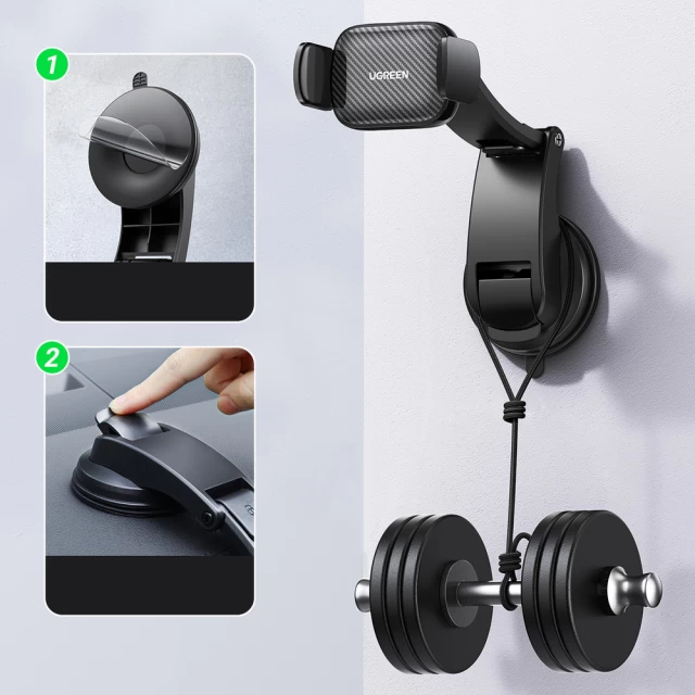 Автотримач Ugreen Car Phone Clamp For Cockpit Glass Black (UGR1268BLK)