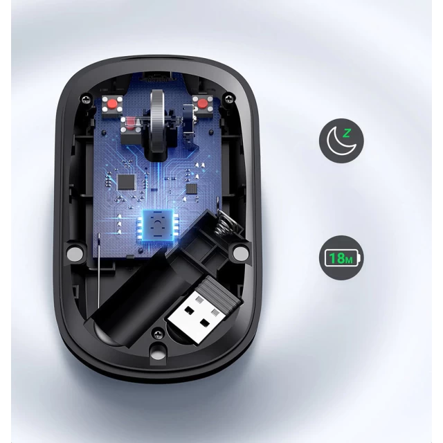 Мышь Ugreen Handy Wireless USB Mouse Black (UGR1308BLK)
