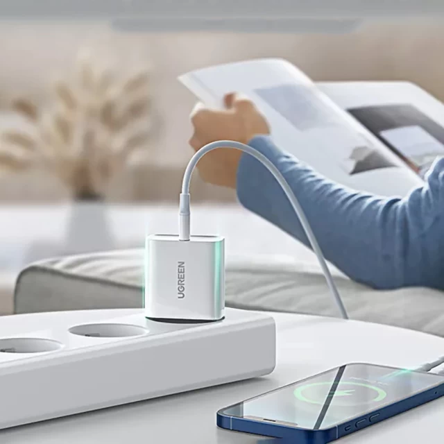 Мережевий зарядний пристрій Ugreen 30W USB-C with USB-C to USB-C Cable 2m White (90472)