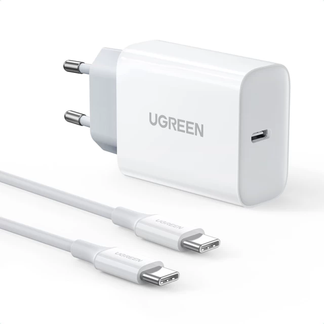 Мережевий зарядний пристрій Ugreen 30W USB-C with USB-C to USB-C Cable 2m White (90472)