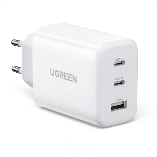 Мережевий зарядний пристрій Ugreen FC 65W 2xUSB-C | USB-A White (90496-ugreen)