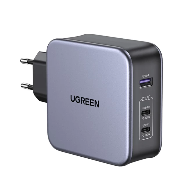 Мережевий зарядний пристрій Ugreen 140W 2xUSB-C | USB-A with USB-C to USB-C Cable 1.5m Grey (90549-ugreen)