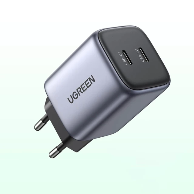 Сетевое зарядное устройство Ugreen 45W 2xUSB-C Grey (90573-ugreen)