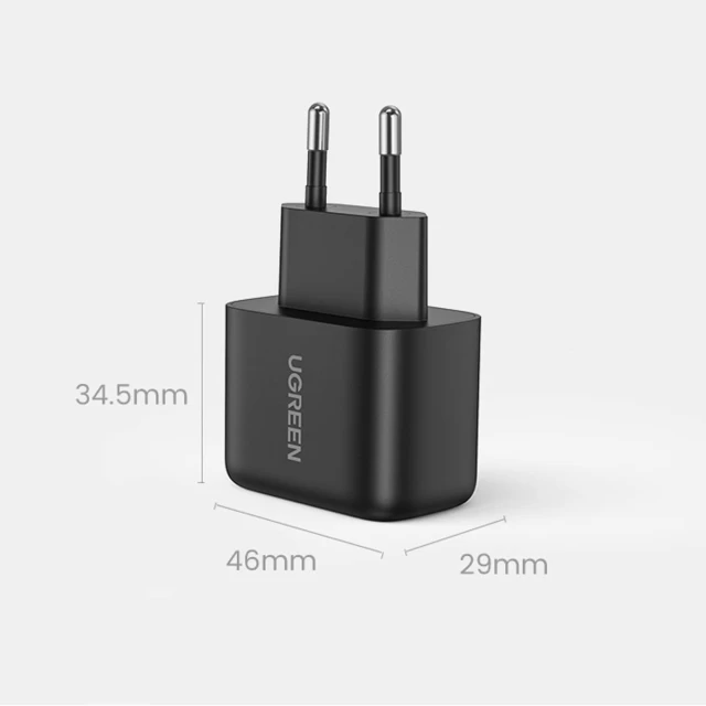 Мережевий зарядний пристрій Ugreen 25W USB-C Black (90610-ugreen)