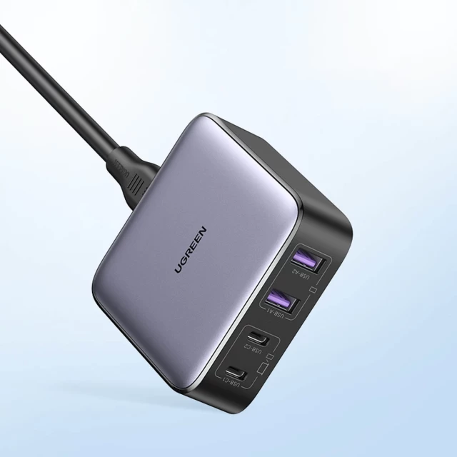 Сетевой удлинитель Ugreen GaN 2x USB-C/2x USB-A 65W 2m Black (6957303897476)
