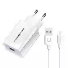 Мережевий зарядний пристрій Usams T22 QC 18W USB-A White with USB-A to USB-C Cable (T48OCLN01) 