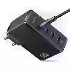 Сетевое зарядное устройство Usams US-CC163 T50 GaN PD/FC/QC 100W 3xUSB-C | USB-A Black (CC163TC01)