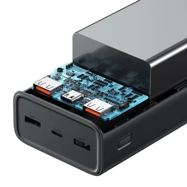 Портативное зарядное устройство Usams PB68 Fast Charge 65W 30000mAh QC3.0/PD3.0 with USB-C to USB-C 100W Cable Black (ATXLOGTC01)