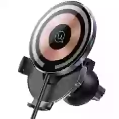 Автодержатель с функцией беспроводной зарядки Usams CD164 15W 2-in-1 Ultra-Slim Magnetic Car Wireless Charger Transparent (CD164DZ02)