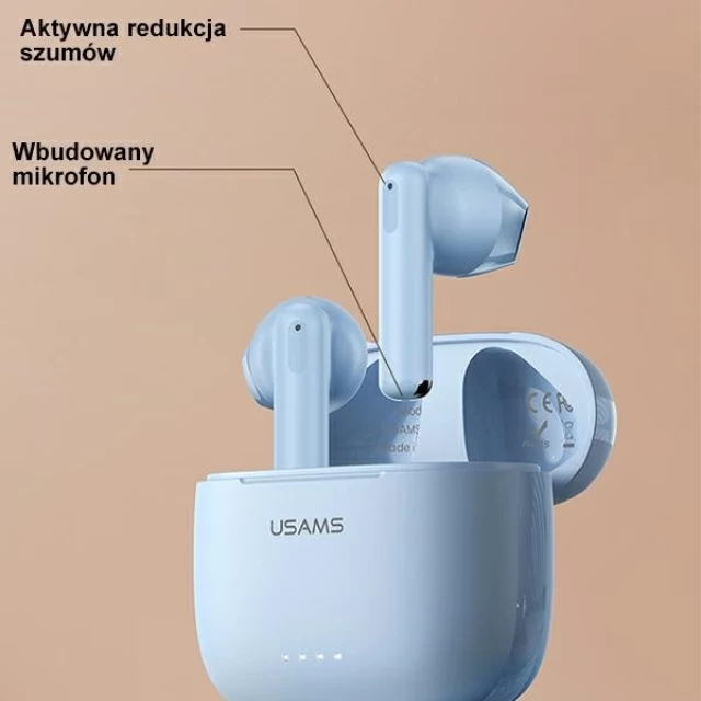 Бездротові навушники Usams US Series Dual Mic TWS Bluetooth 5.3 Blue (BHUUS03)