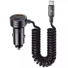 Автомобильное зарядное устройство Usams US-CC167 C33 PD/FC/QC 60W USB-C | USB-A Black with USB-C Cable (CC167CC01)