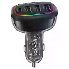 Автомобільний зарядний пристрій Usams US-CC170 C34 PD 48W USB-C | 3xUSB-A Black (CC170CC01)