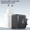 Мережевий зарядний пристрій Usams US-CC172 T54 PD/FC/QC 40W 2xUSB-C Black (CC172TC01)