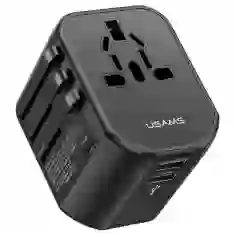 Мережевий зарядний пристрій Usams US-CC179 T59 PD/QC US/AU/EU/UK 20W 2xUSB-A Black (CC179TC01) 