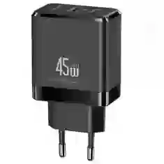 Сетевое зарядное устройство Usams US-CC178 GaN PD/QC 45W USB-C | USB-A Black (CC178TC01)