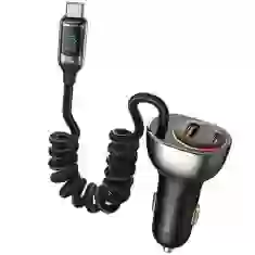 Автомобильное зарядное устройство Usams US-CC193 C37 PD/QC 60W USB-A | USB-C Black with USB-C Cable (CC192CC01)