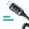 Автомобільний зарядний пристрій Usams US-CC193 C37 PD/QC 60W USB-A | USB-C Black with Ligtning Cable (CC193CC01)