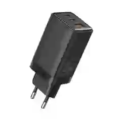 Сетевое зарядное устройство Usams US-CC180 Sandru Series PD/FC/QC 65W 2xUSB-C | USB-A Black (CC180TC01)