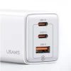 Мережевий зарядний пристрій Usams US-CC180 Sandru Series PD/FC/QC 65W 2xUSB-C | USB-A White (CC180TC02)