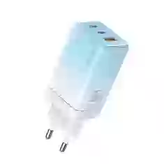 Мережевий зарядний пристрій Usams US-CC180 Sandru Series PD/FC/QC 65W 2xUSB-C | USB-A Gradient Blue (CC180TC04)