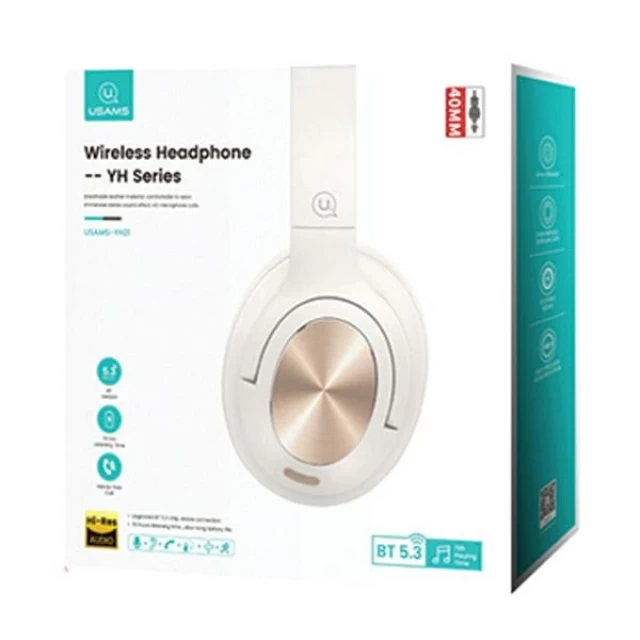 Беспроводные наушники Usams YH Series Wireless Headphone Bluetooth 5.3 Beige (TDLYEJYS02)