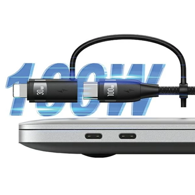 Кабель Usams US-SJ646 U85 PD | FC 6-in-1 USB-A/USB-C to USB-C/Lightning/Micro-USB 100W 2m Purple (SJ646USB02)
