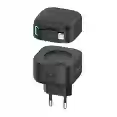 Мережевий зарядний пристрій Usams US-CC202 GaN PD/QC 35W USB-C Black with USB-C Cable (CC202TC01)