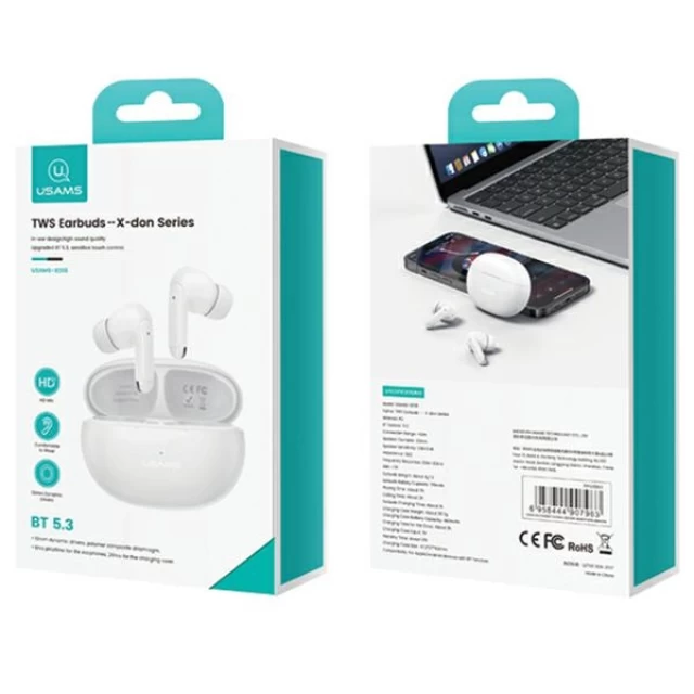 Бездротові навушники Usams XD18 Dual Mic ENC TWS Bluetooth 5.3 Purple (BHUXD04)