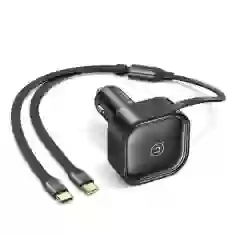 Автомобильное зарядное устройство Usams US-CC220 C41 PD/FC/QC 30W Black with 2xUSB-C Cable (CC220CC01)
