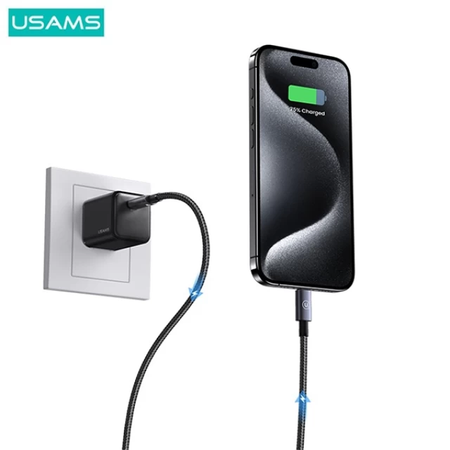 Кабель Usams US-SJ678 FC USB-C to USB-C 60W 25cm Tarnish (SJ678USB01)