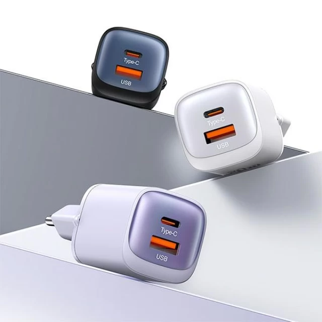 Мережевий зарядний пристрій Usams HC Series FC 30W USB-C | USB-A Purple (CC254TC03)