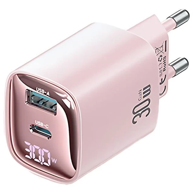 Мережевий зарядний пристрій Usams XC Series FC 30W USB-C | USB-A Pink (CC229TC03)