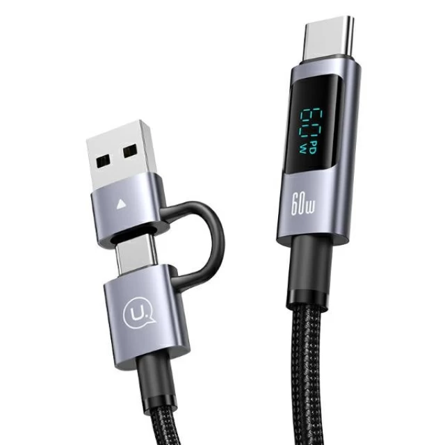 Кабель Usams Sufeng Series USB-A/USB-C to USB-C/Lightning/micro USB 60W 1.2 m Tarnish (SJ736USB01)