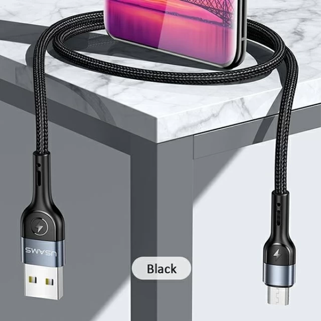 Кабель Usams US-SJ450 U55 USB-A to Micro-USB 2A 1m Black (SJ450USB01)