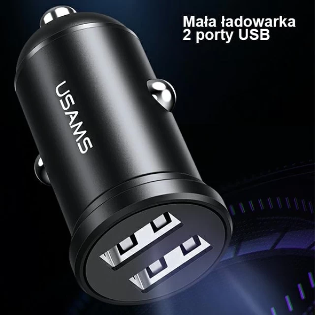 Автомобильное зарядное устройство Usams US-CC114 Mini 5W 2xUSB-A Black (CC114TC01)